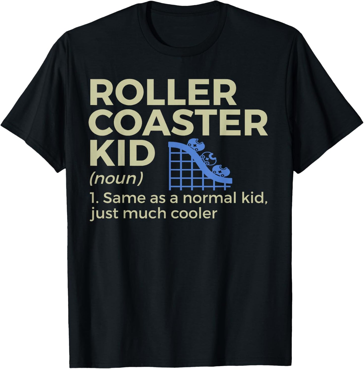 Funny Roller Coaster Kid Definition T-Shirt - T-Shirt | Black