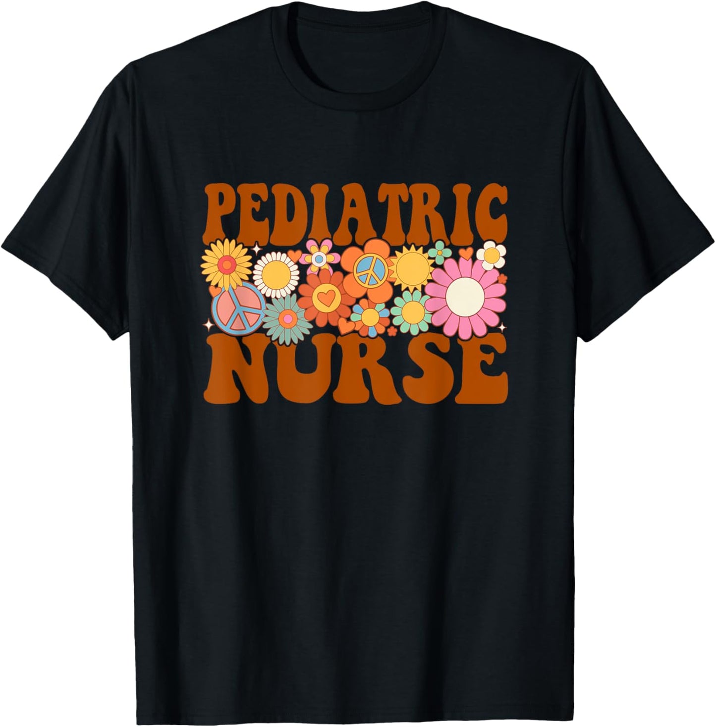Pediatric Nurse Future Nurse Nurse Life Nursing Retro Groovy T-Shirt - T-Shirt | Black