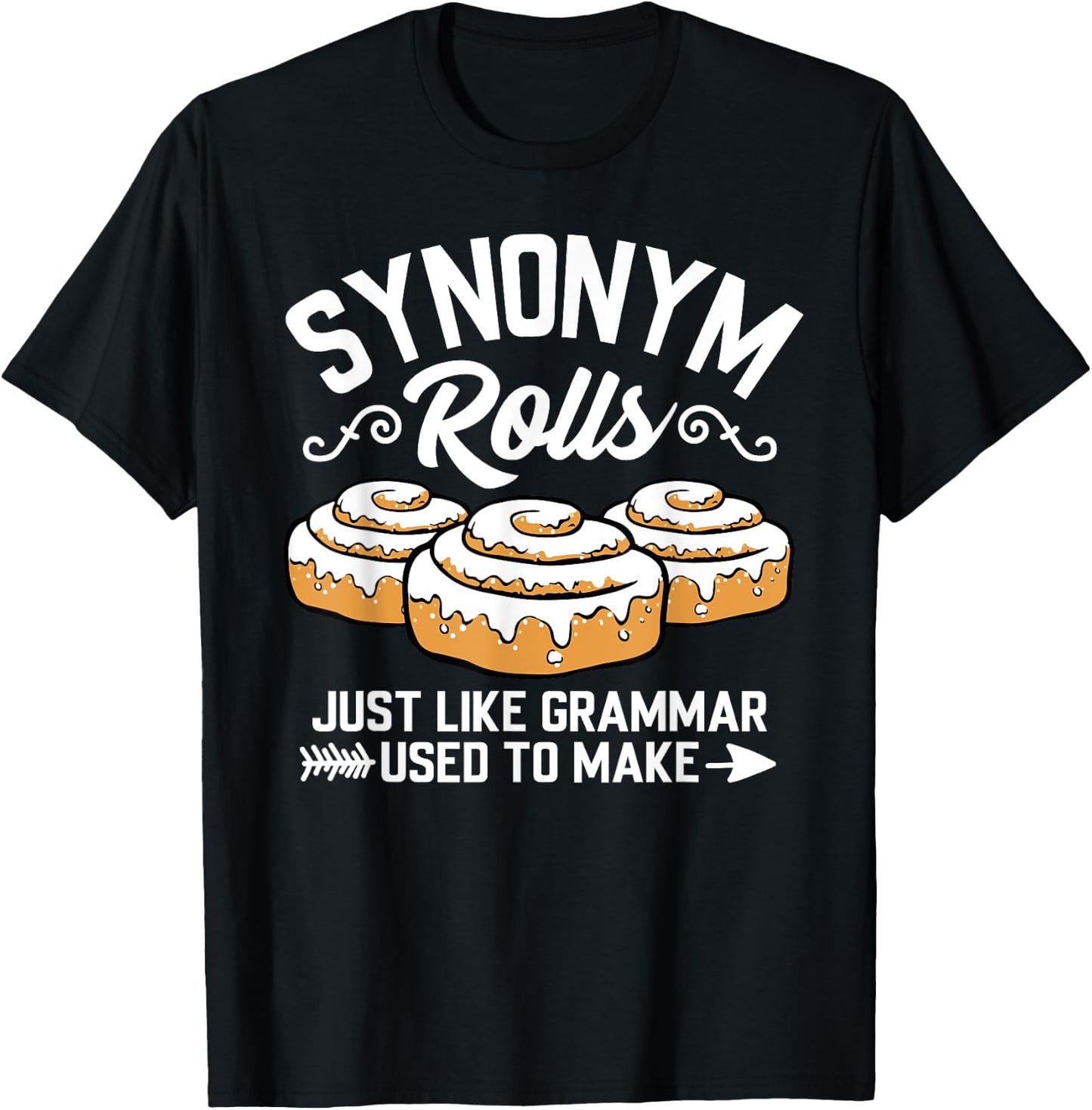 Synonym Rolls Grammar Teacher Life Vocabulary English School Women Kids T-Shirt - T-Shirt | Black