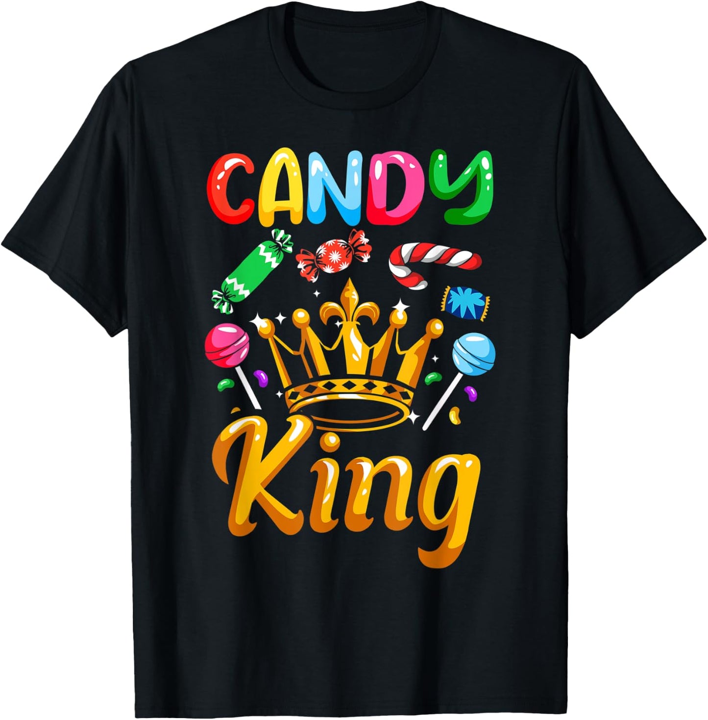 Candy Addict Candy King Halloween Candy Lollipop Sweets T-Shirt - T-Shirt | Black