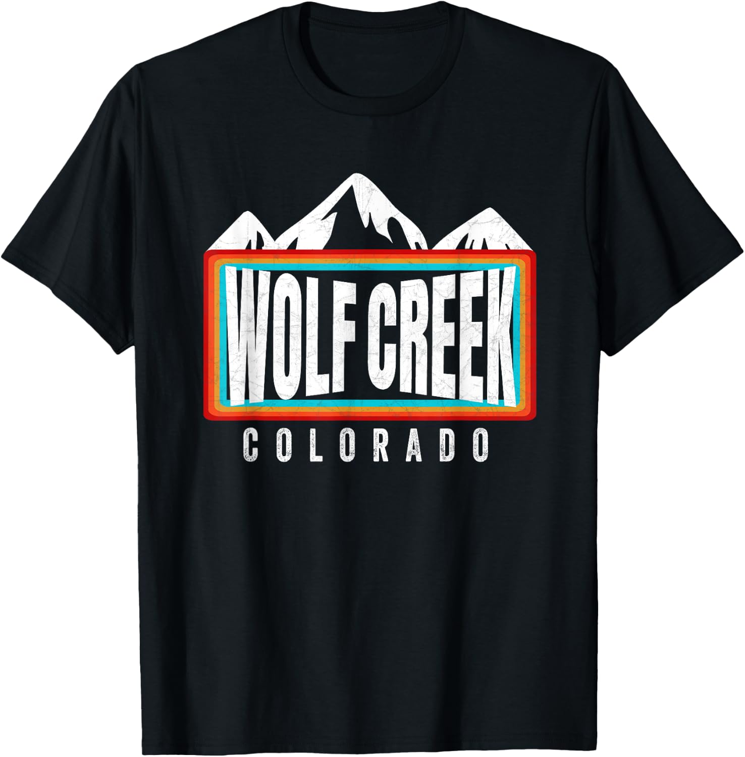 Throwback Wolf Creek Ski CO Winter Gear Colorado Snowboard T-Shirt - T-Shirt | Black