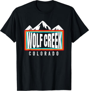 Throwback Wolf Creek Ski CO Winter Gear Colorado Snowboard T-Shirt - T-Shirt | Black