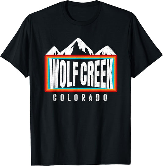 Throwback Wolf Creek Ski CO Winter Gear Colorado Snowboard T-Shirt - T-Shirt | Black