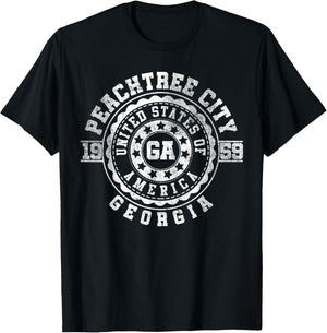 Peachtree City GA | Georgia | Vintage City Apparels T-Shirt - T-Shirt | Black