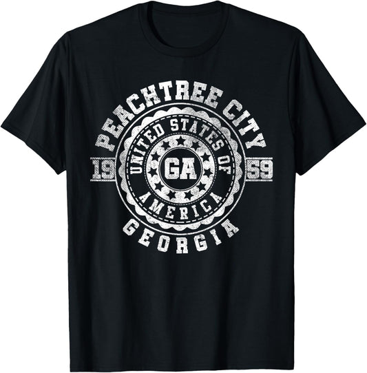 Peachtree City GA | Georgia | Vintage City Apparels T-Shirt - T-Shirt | Black