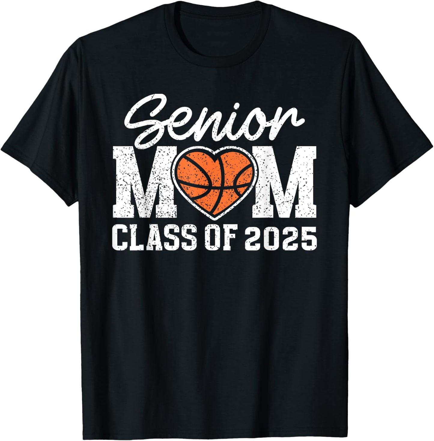 Basketball Senior Mom Class Of 2025 Graduate Senior Mama T-Shirt - T-Shirt | Black