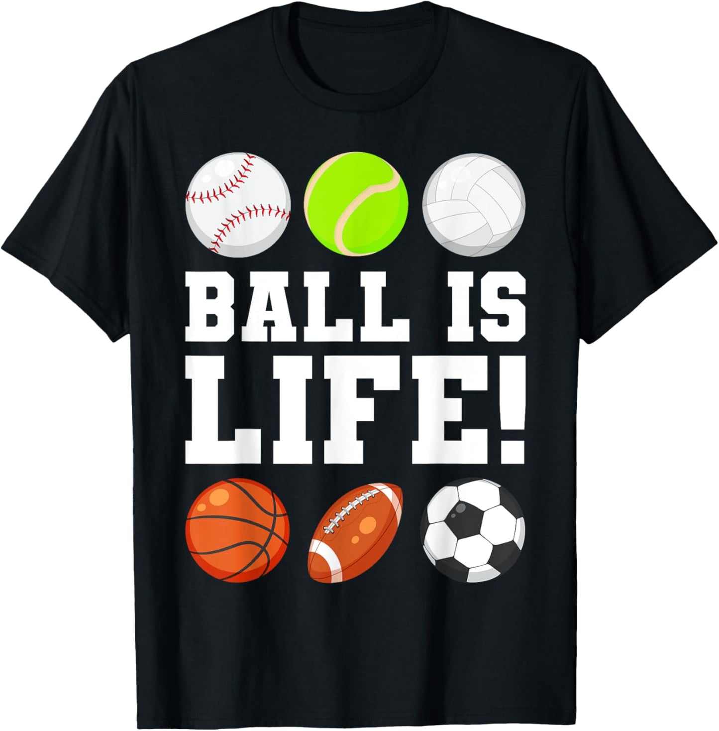 Sports that Include Different Balls T-Shirt - T-Shirt | Black