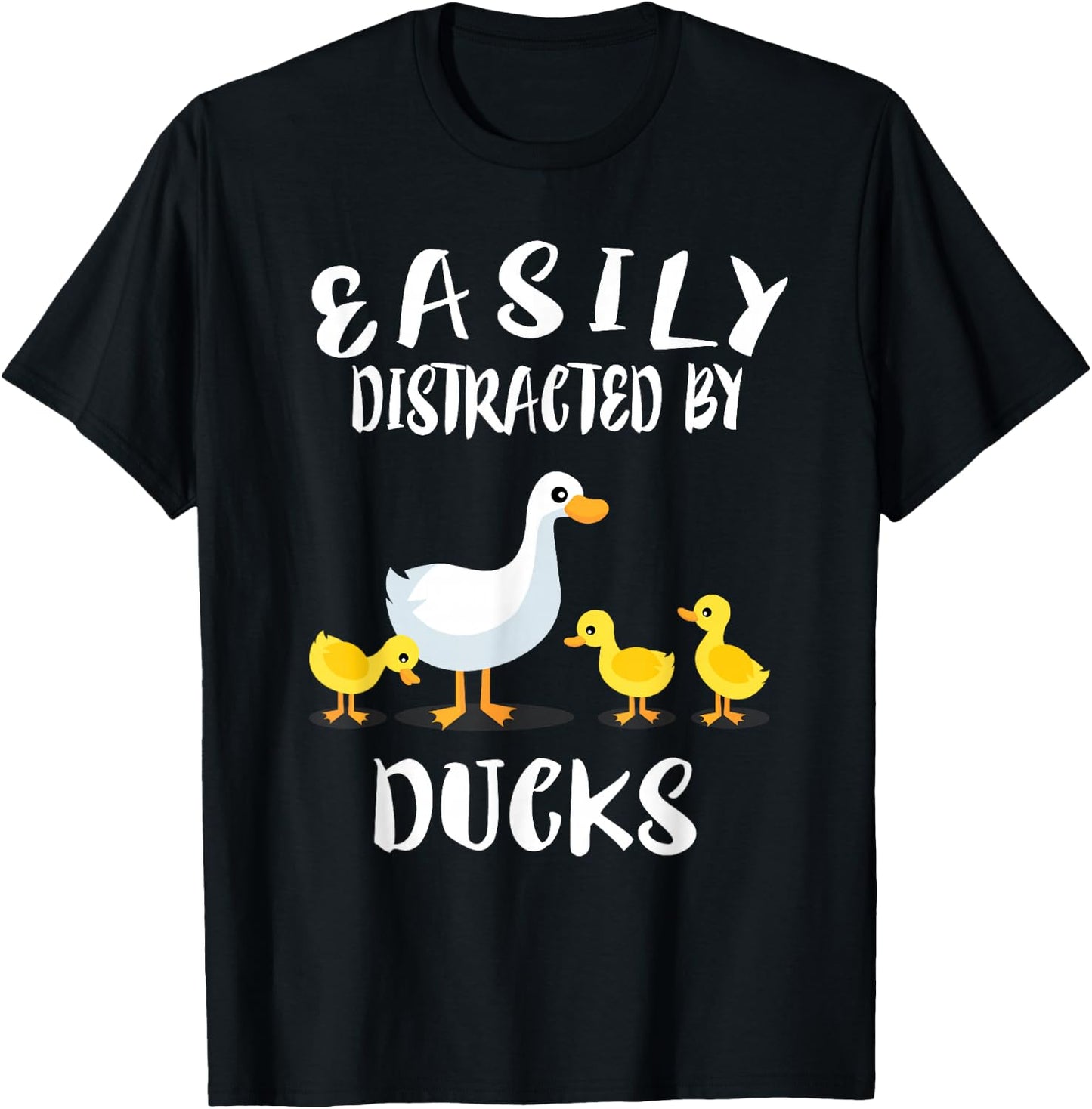 Easily Distracted By Ducks Animal T-Shirt - T-Shirt | Black