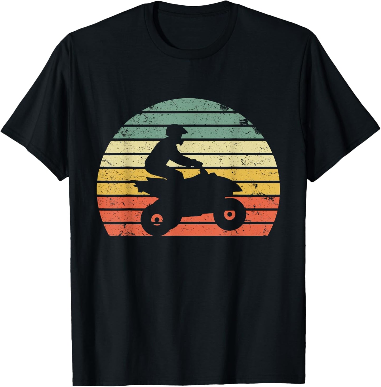 Vintage ATV 4 Wheeler Shirt Silhouette Retro Quad T-Shirt - T-Shirt | Black