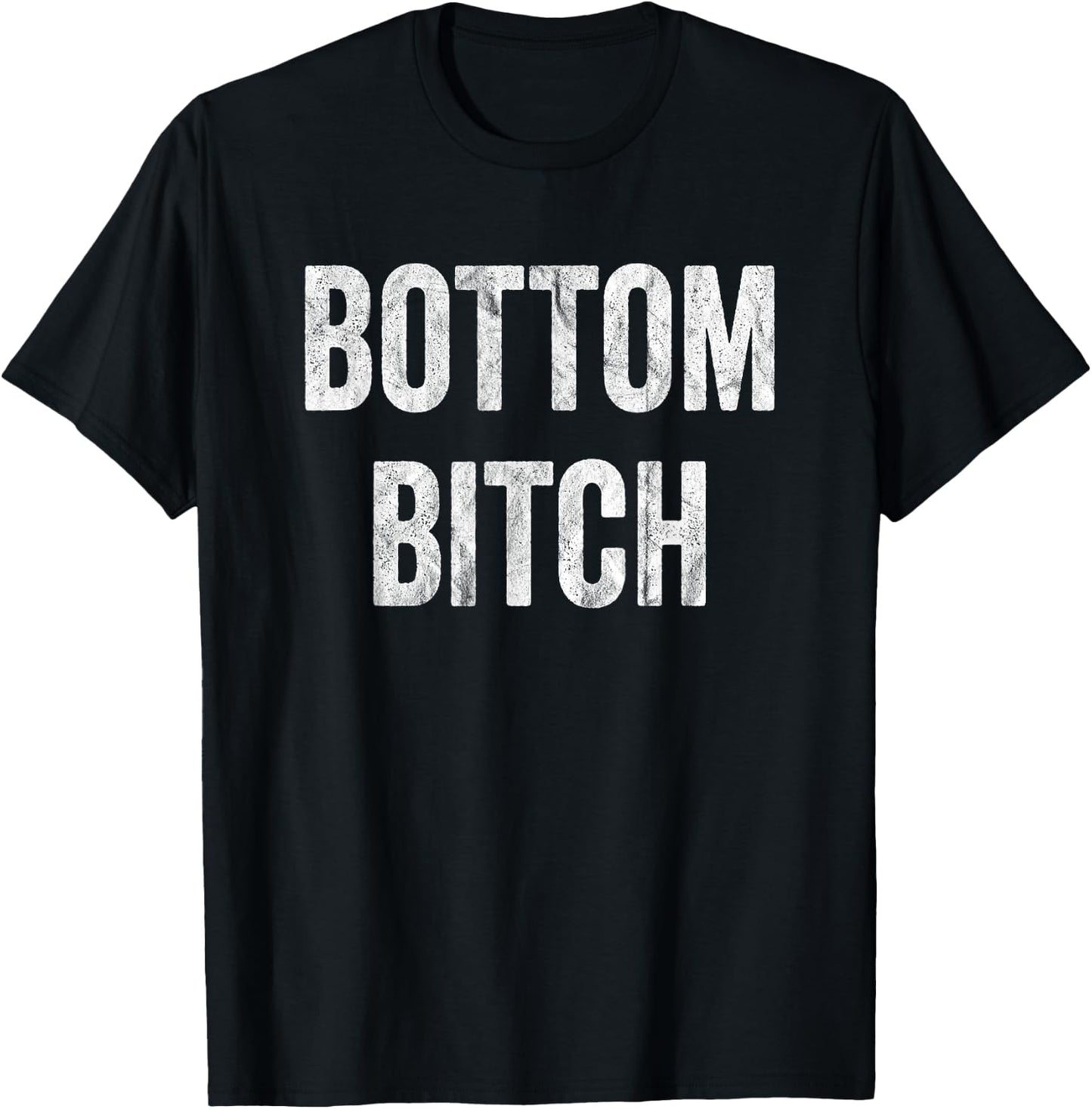 Funny Bottom Bitch BDSM Kinky Cuckold Sex Gay Sub Lover T-Shirt - T-Shirt | Black