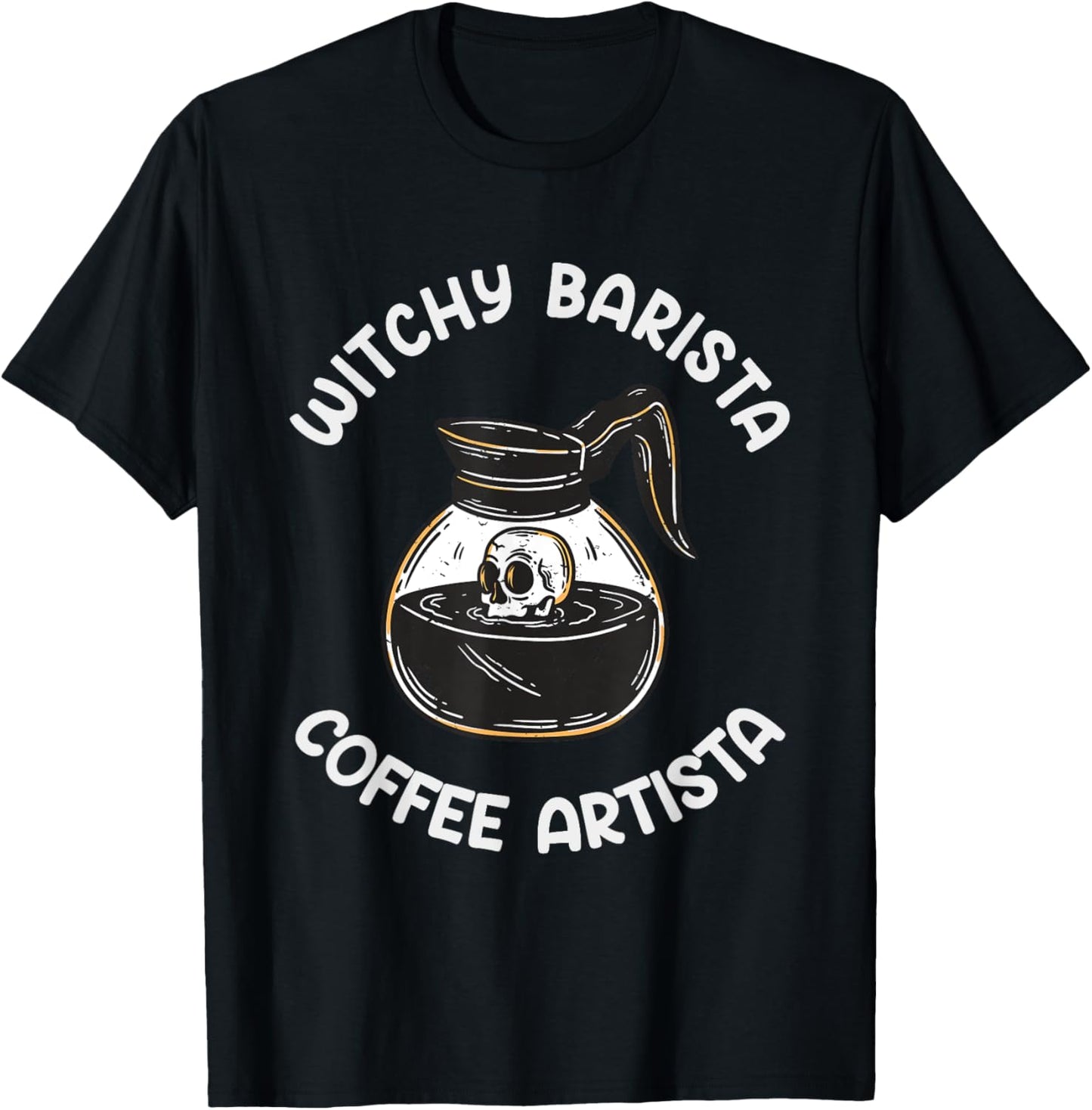 witchy barista coffee artista Halloween Spooky Barista T-Shirt - T-Shirt | Black