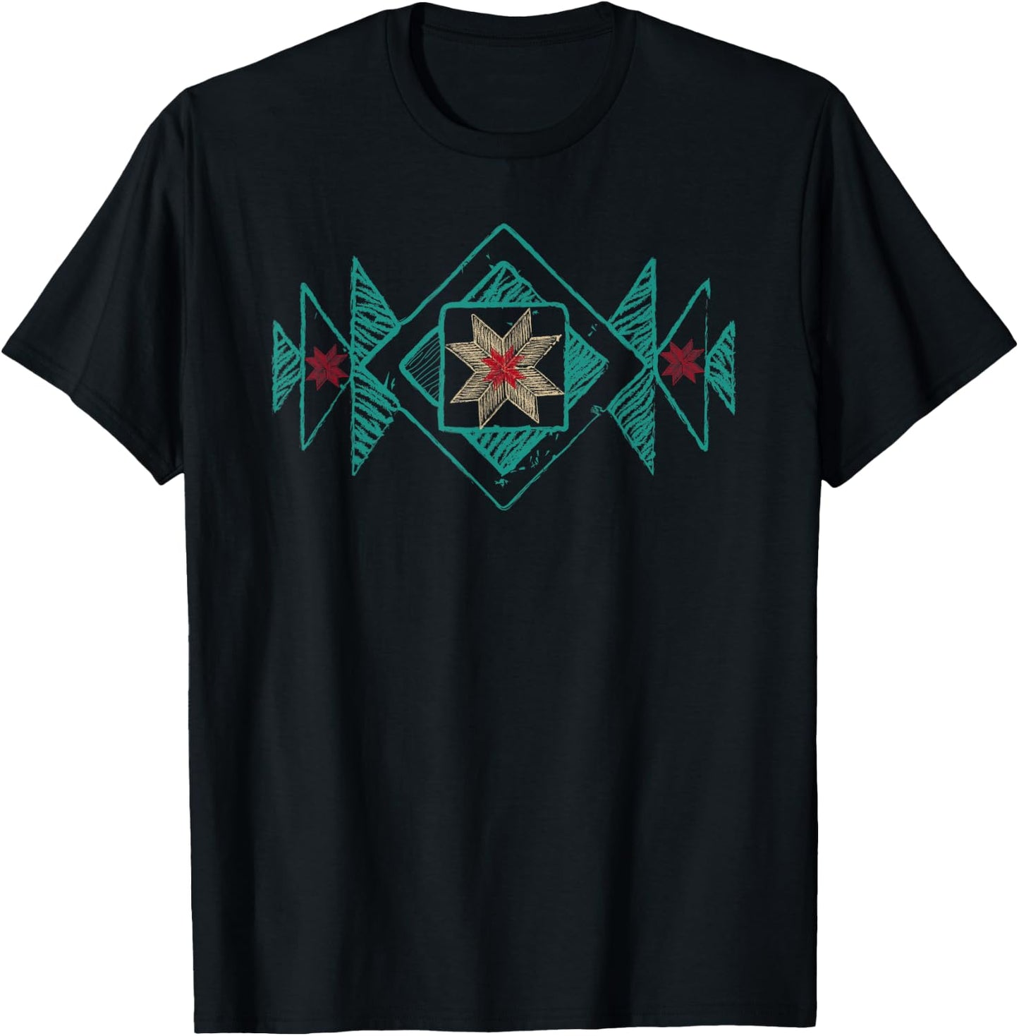 Aztec Design Graphic T-Shirt - T-Shirt | Black