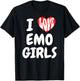 I Love Emo Girls I Heart Emo Girls Funny Ironic Meme T-Shirt - T-Shirt | Black