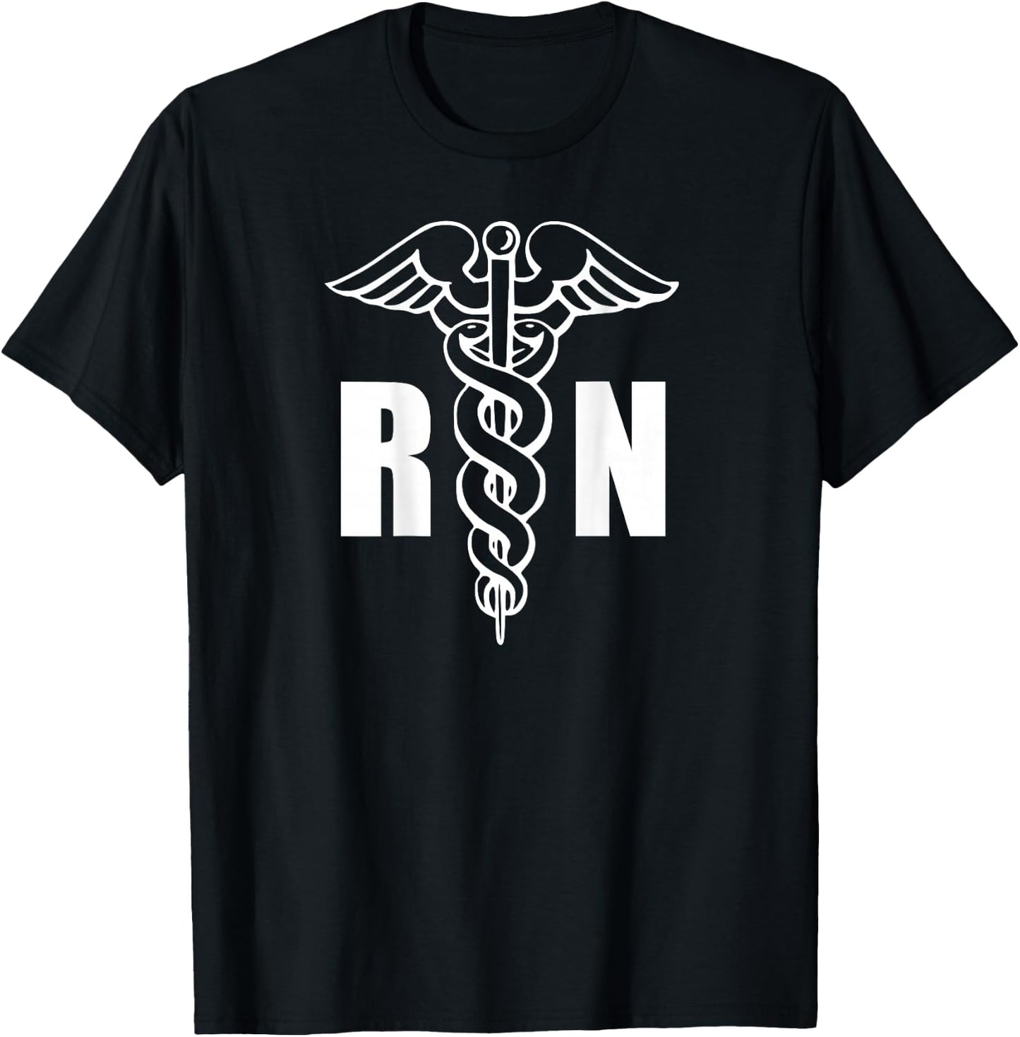 Nurse RN Caduceus Medical Symbol Nursing (Back Design) T-Shirt - T-Shirt | Black