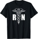 Nurse RN Caduceus Medical Symbol Nursing (Back Design) T-Shirt - T-Shirt | Black