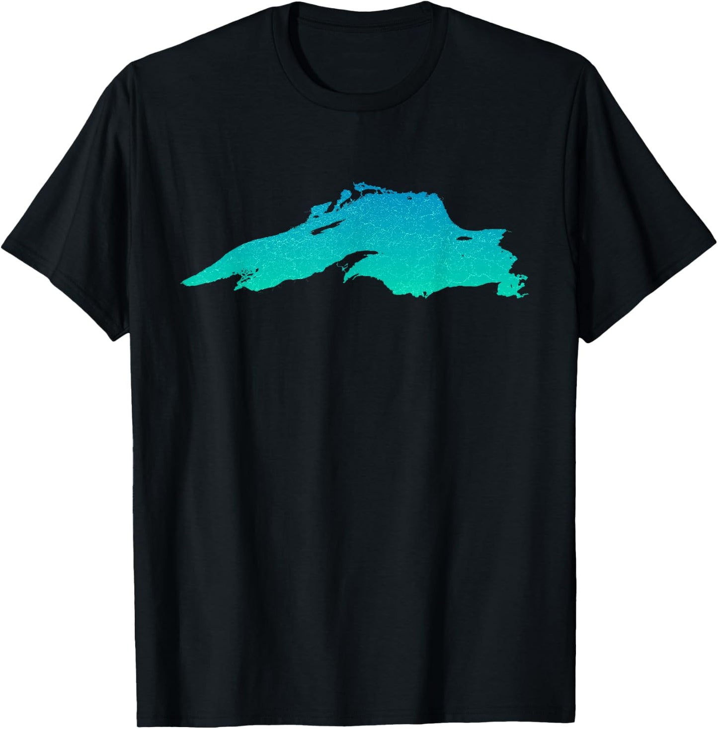 Lake Superior Blue Green Water Ombre T-Shirt - T-Shirt | Black
