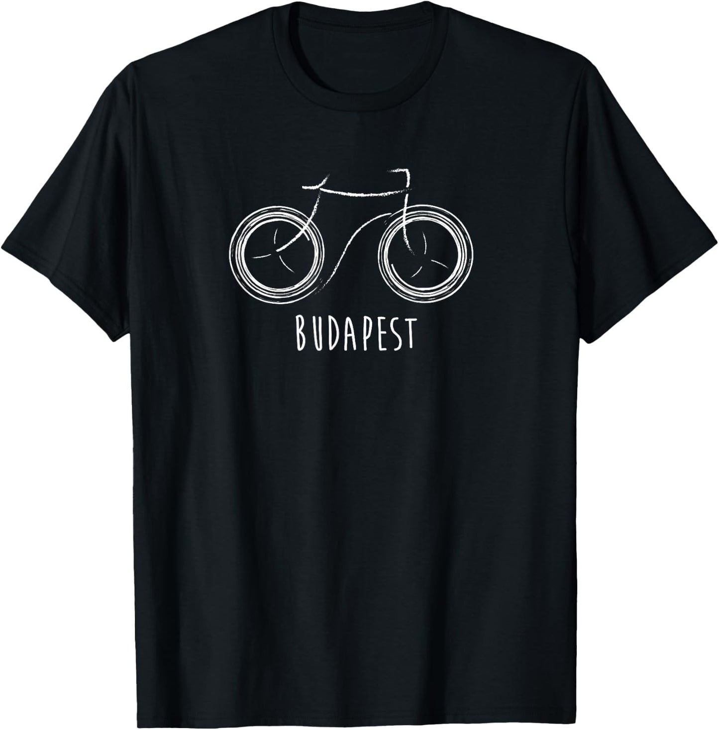 Budapest Hungary Cute Vintage Retro Bike T-Shirt - T-Shirt | Black