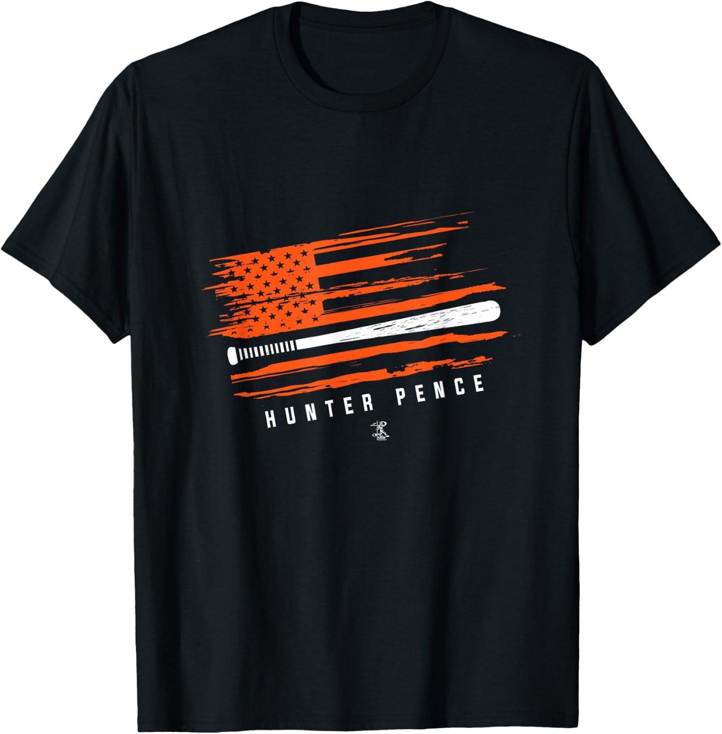 Hunter Pence Baseball Flag Graphic - Apparel T-Shirt - T-Shirt | Black