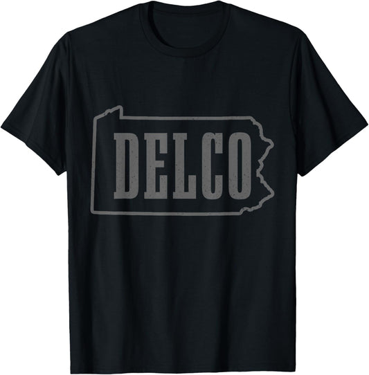 Delco Delaware County Card Pride Pennsylvania Vintage T-Shirt - T-Shirt | Black