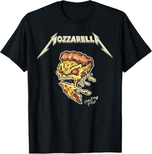 Mozzarella Creeping Pizza Foodie Chef, Baker, Cook, Heavy T-Shirt - T-Shirt | Black