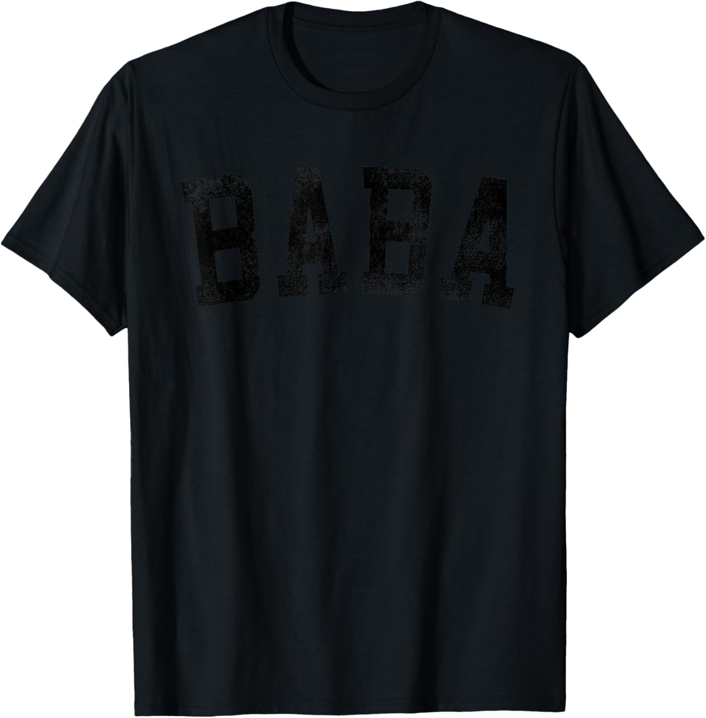 Baba - Classic Bold Font Birthday Baba , Small, Grey T-Shirt - T-Shirt | Black
