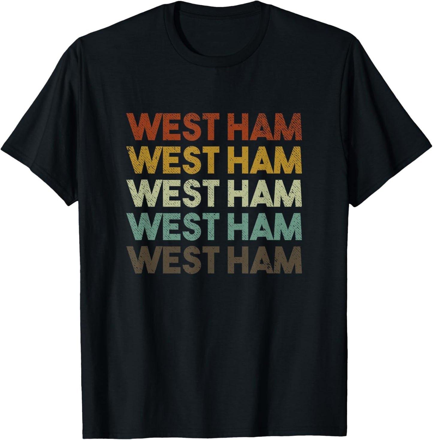 Retro West Ham London T-Shirt - T-Shirt | Black