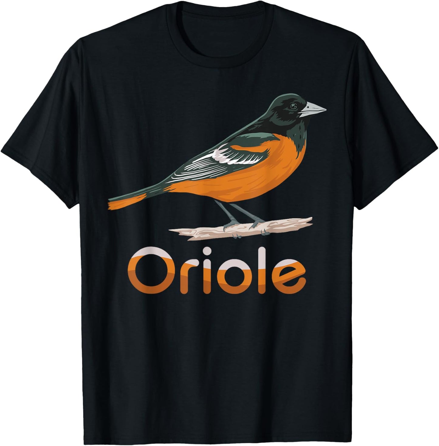 Vintage Distressed Look Oriole Bird Vintage Design T-Shirt - T-Shirt | Black