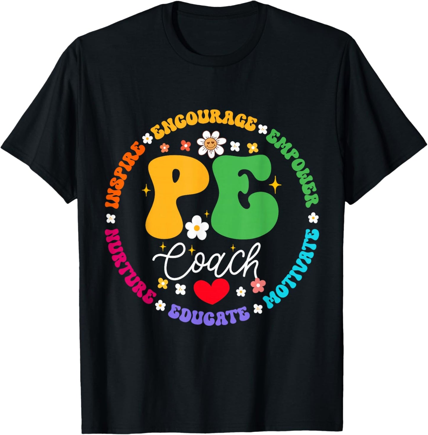 Physical Education P.E Instructor Coach Teacher Gym T-Shirt - T-Shirt | Black
