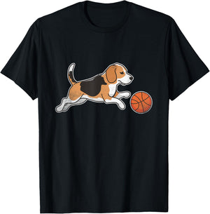 Beagle Playing Basketball Beagles Dog T-Shirt - T-Shirt | Black