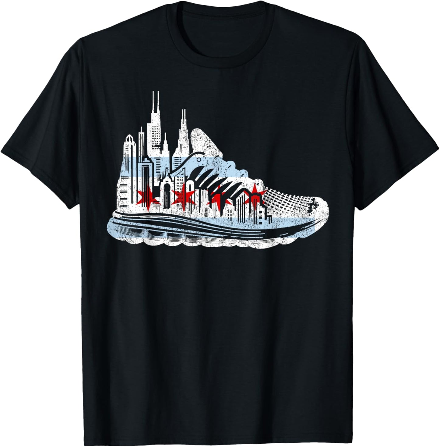 Chicago Runner Run Marathons Running Jogger Motivational T-Shirt - T-Shirt | Black