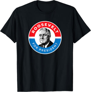 President Franklin D Roosevelt FDR T-Shirt - T-Shirt | Black