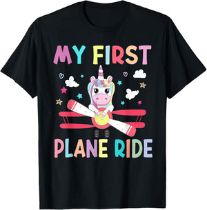 First Time Flying My First Airplane Ride Shirt Boys Girls T-Shirt - T-Shirt | Black