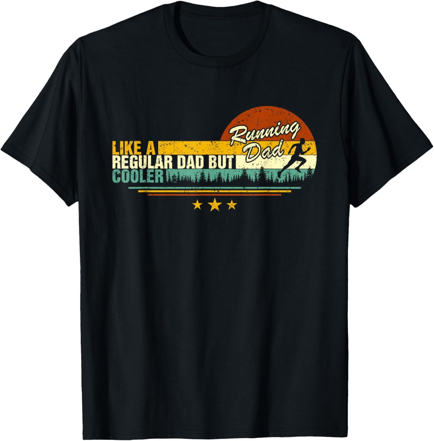 Marathon Runner Retro Funny Running For Dad Coach Marathoner T-Shirt - T-Shirt | Black