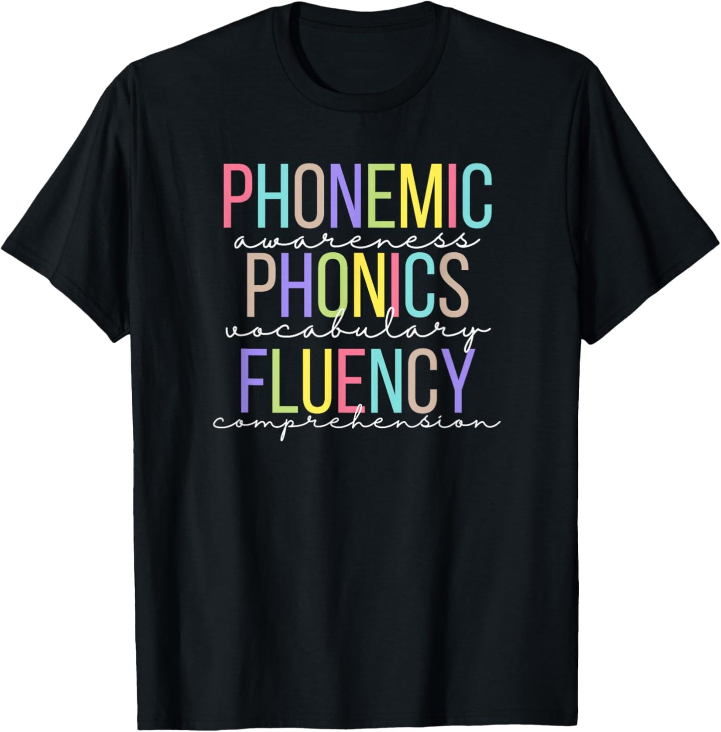 Spring Easter Reading Teacher Science of Reading T-Shirt - T-Shirt | Black