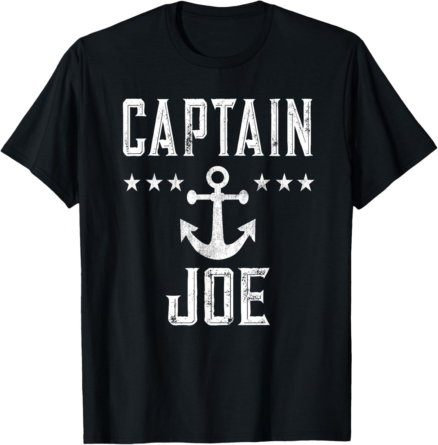 Captain Joe - Retro Personalized Nautical Boating Lover T-Shirt - T-Shirt | Black