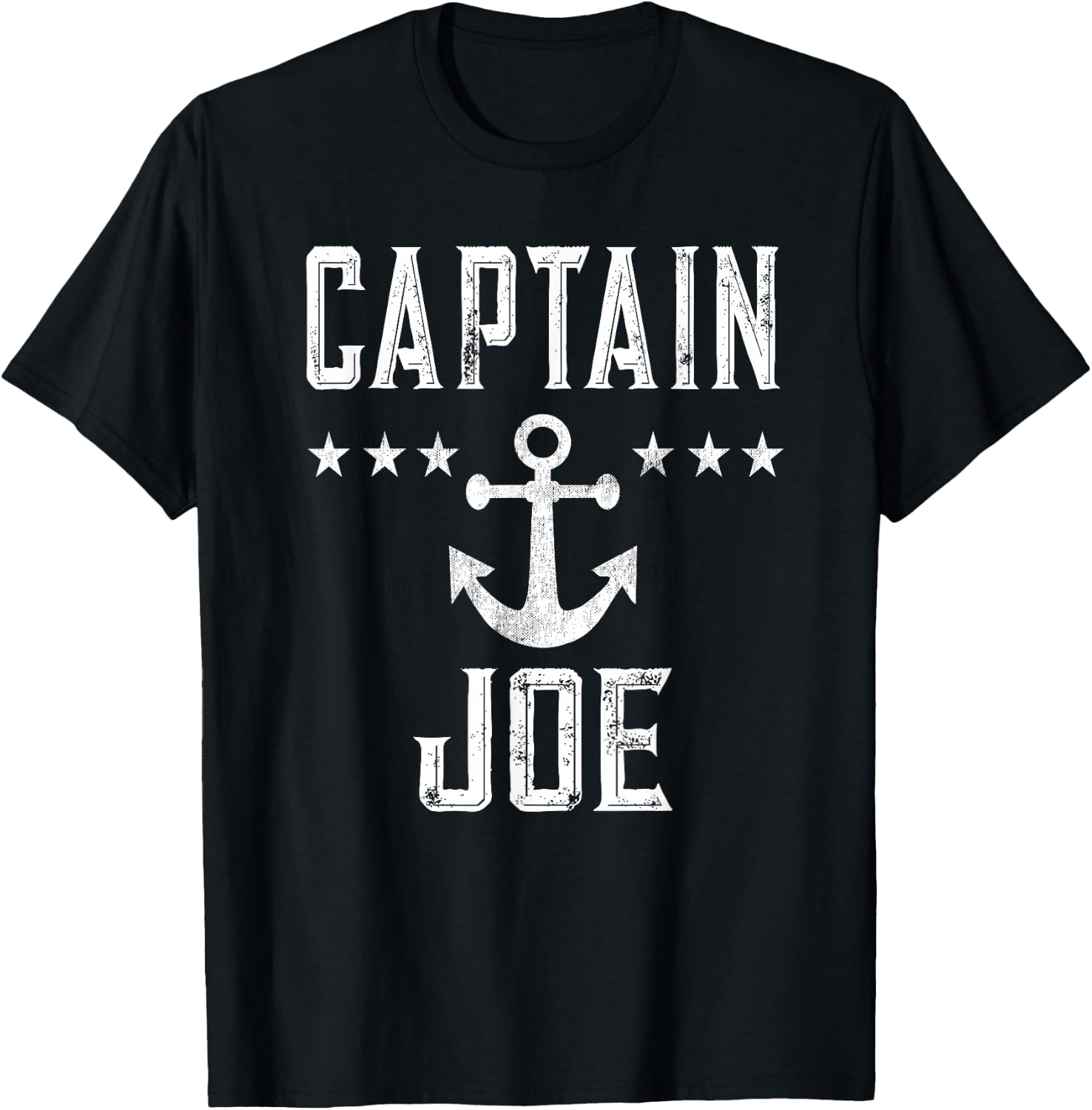 Captain Joe - Retro Personalized Nautical Boating Lover T-Shirt - T-Shirt | Black