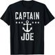 Captain Joe - Retro Personalized Nautical Boating Lover T-Shirt - T-Shirt | Black