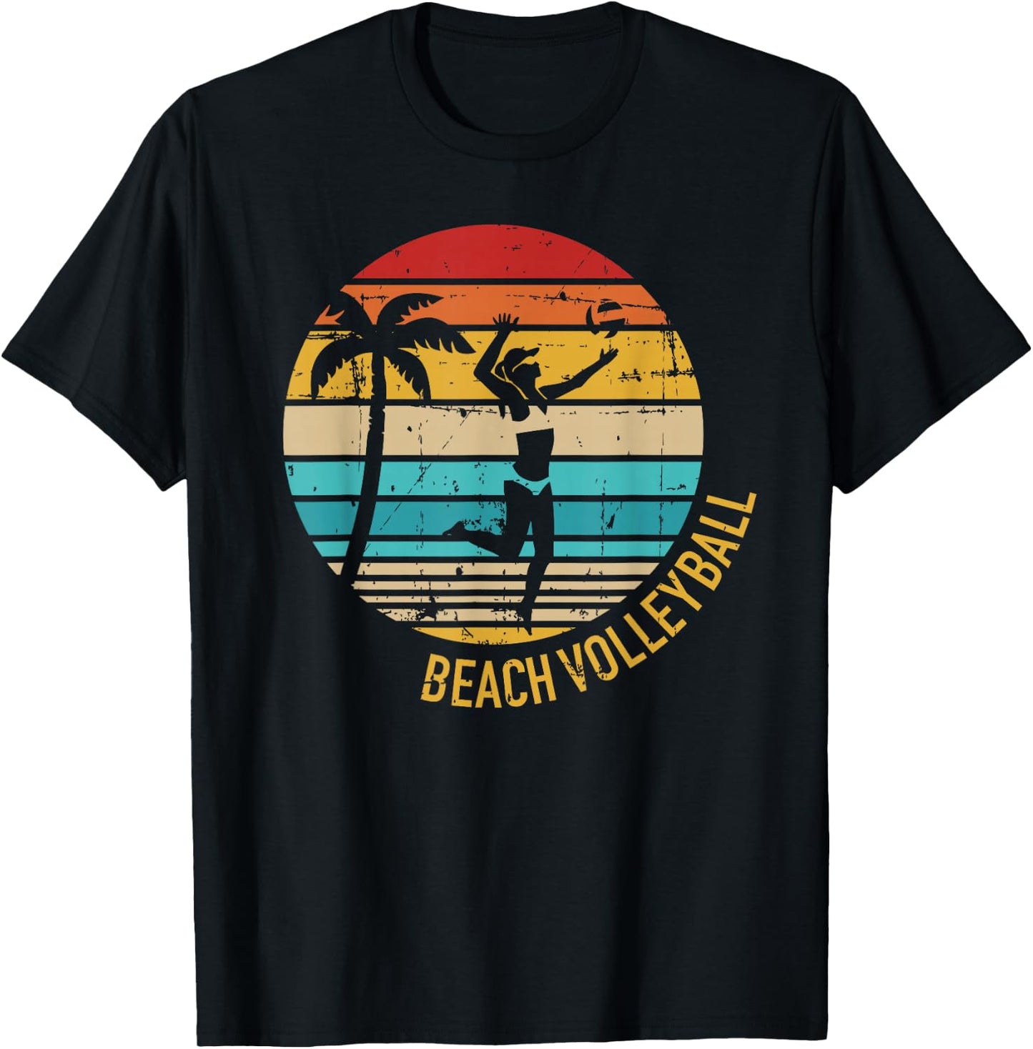 Beach volleyball vintage retro T-Shirt - T-Shirt | Black