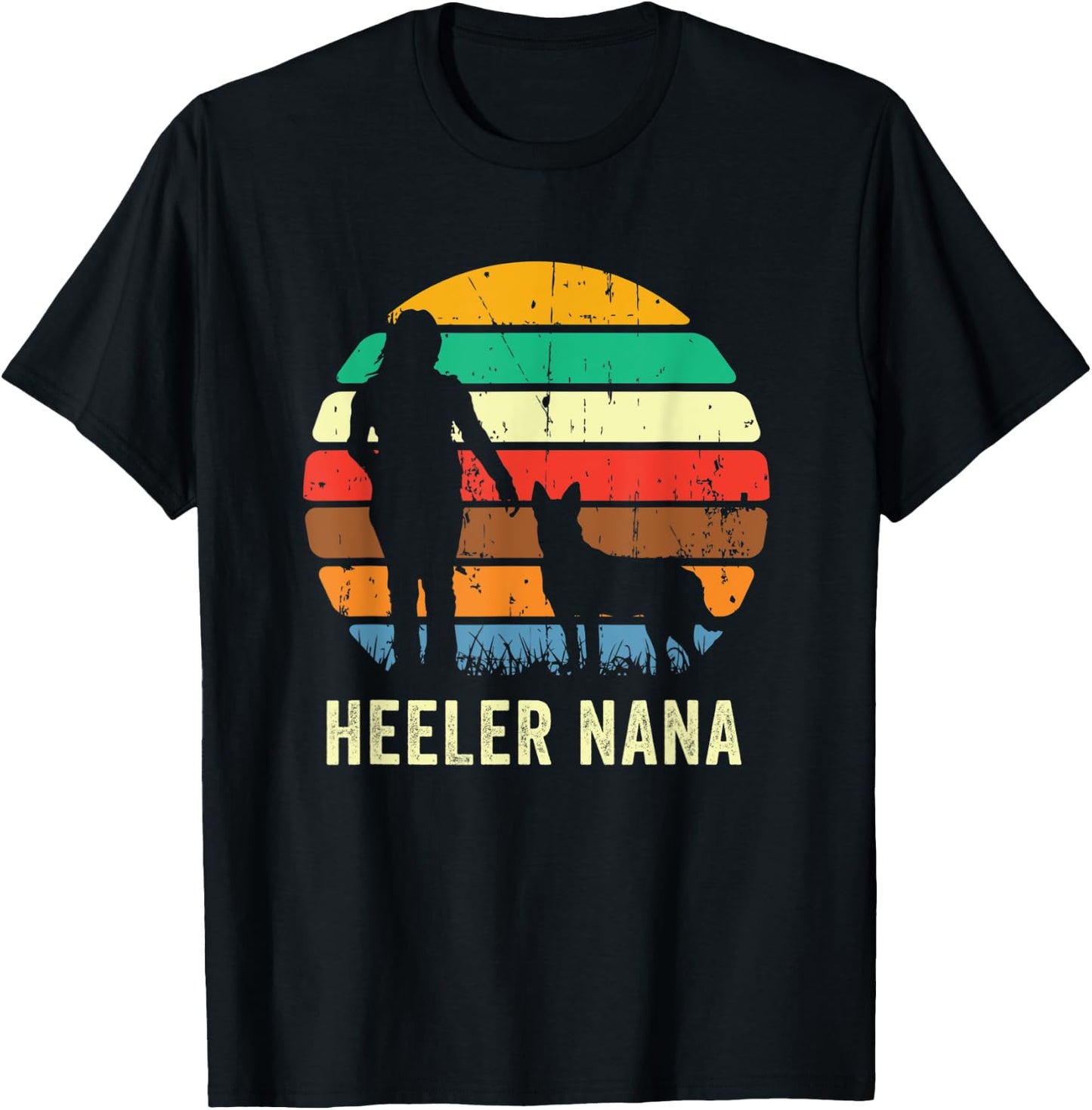 Cute Heeler Nana | Mom, Mother, Pet Cattle Dog Owner Gift Women T-Shirt - T-Shirt | Black