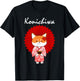Funny Shiba Inu Uni Dog Konichiwa Kimono Flower Dress Women Girls Kids T-Shirt - T-Shirt | Black