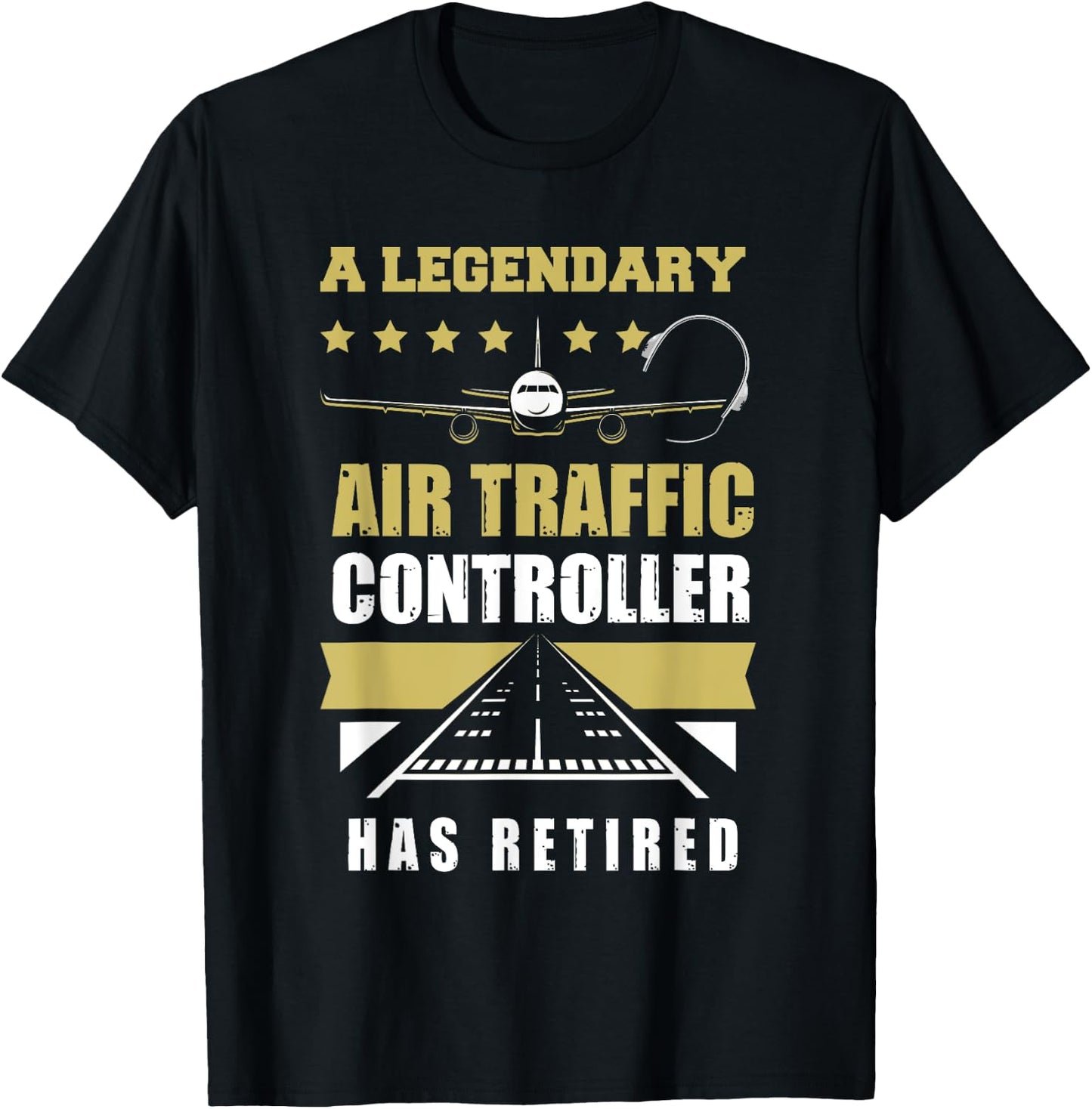 Retired Air Traffic Controller Shirt Retirement Gift T-Shirt - T-Shirt | Black