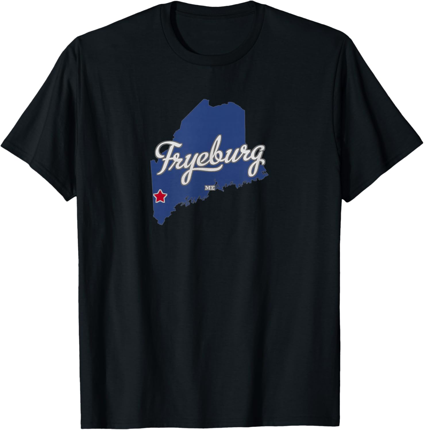 Fryeburg Maine ME Map T-Shirt - T-Shirt | Black