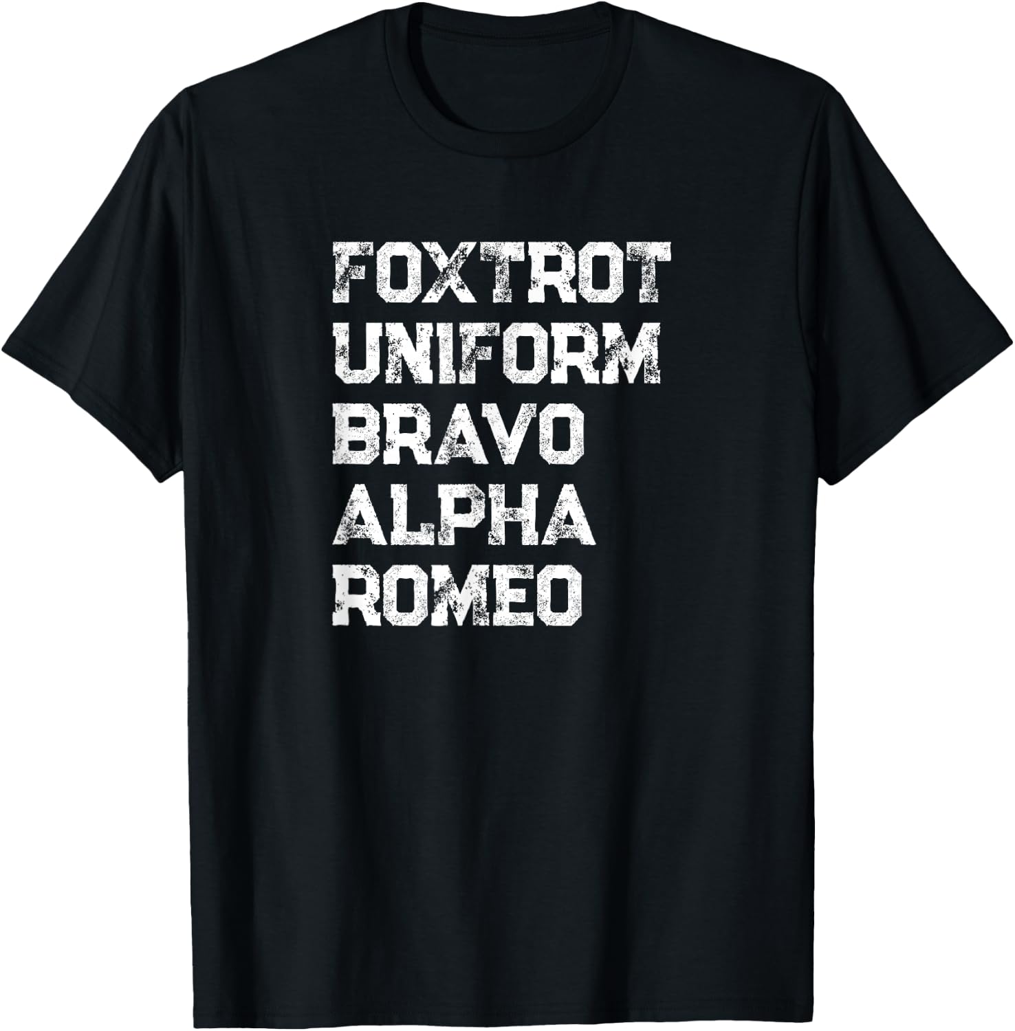 FUBAR Funny Military Phonetic Alphabet T-Shirt - T-Shirt | Black