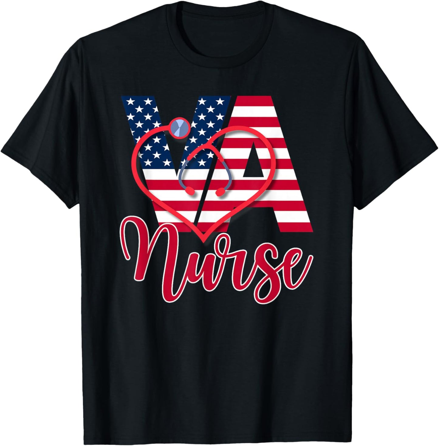 VA Nurse T Shirt Women Men | VA Nurse Shirts Men T-Shirt - T-Shirt | Black