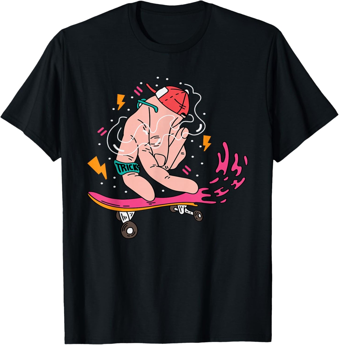 Finger Skateboarding Athlete T-Shirt - T-Shirt | Black