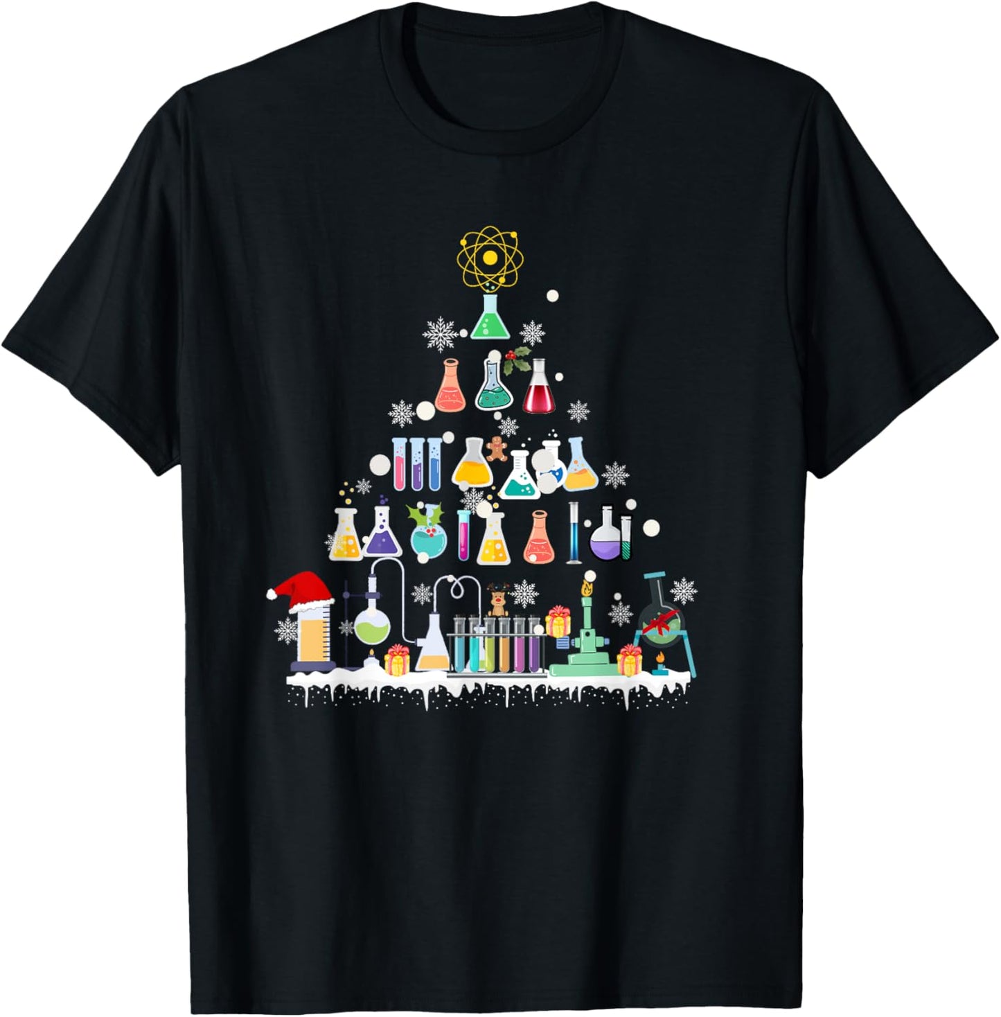 Oh Chemistree Funny Christmas Tree Chemical Science Teacher Women Kids T-Shirt - T-Shirt | Black
