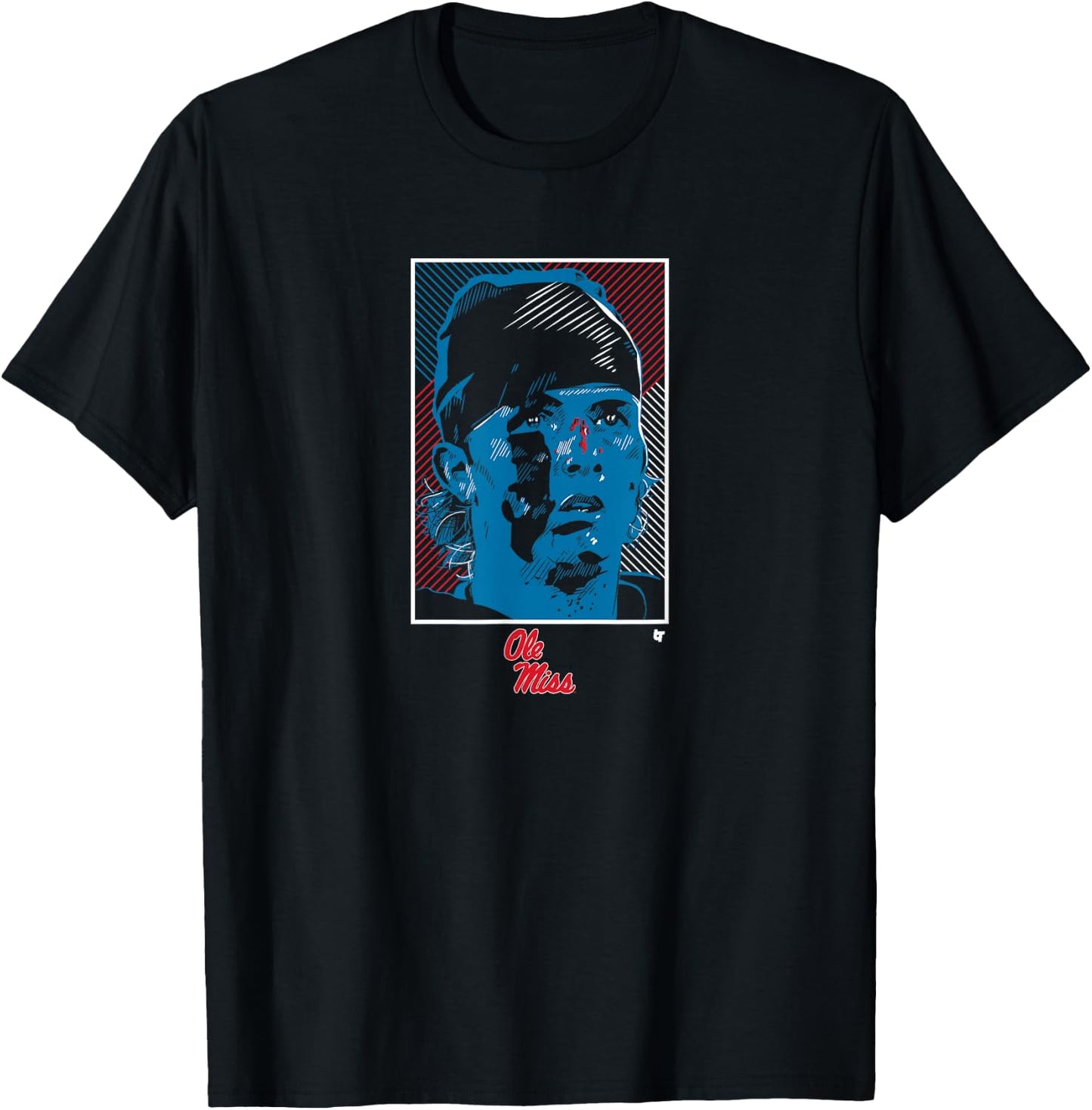 Ole Miss Football: Jaxson Dart Swag Head T-Shirt - T-Shirt | Black