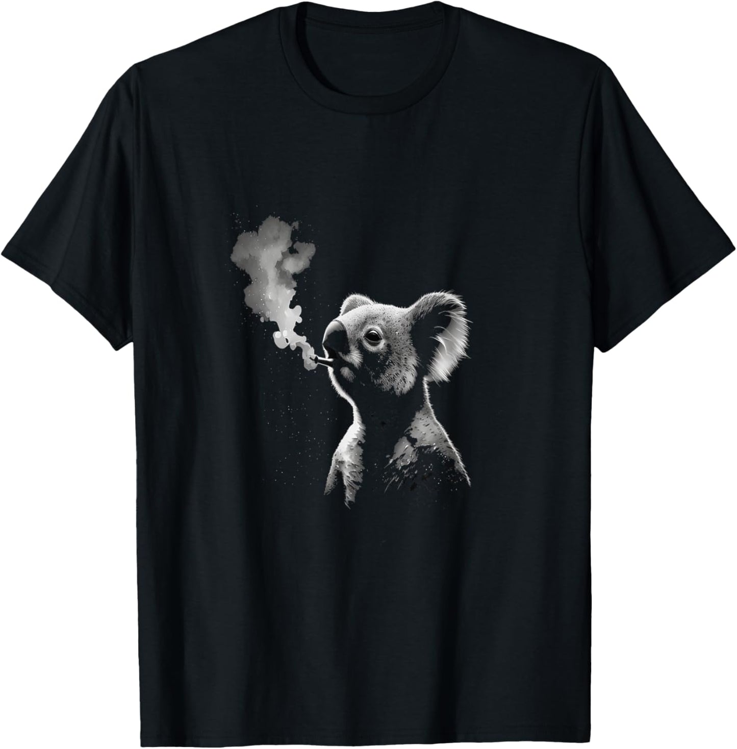Koala Smoking Vaping In Peace During Nighttime Sky Art T-Shirt - T-Shirt | Black