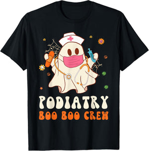 Podiatry Boo Boo Crew Nurse Funny Halloween Easy Costume T-Shirt - T-Shirt | Black