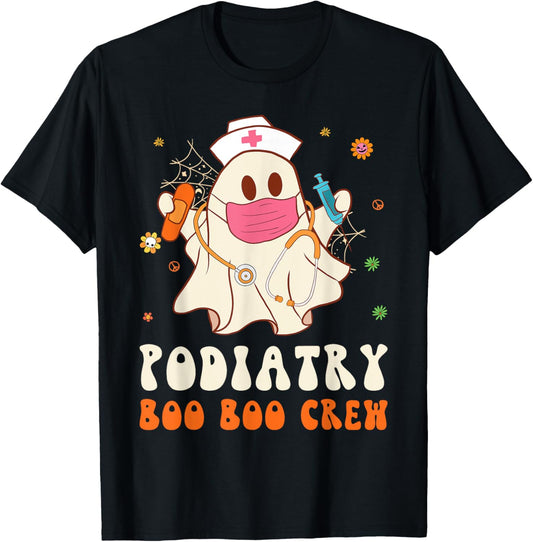 Podiatry Boo Boo Crew Nurse Funny Halloween Easy Costume T-Shirt - T-Shirt | Black